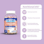 VITALDIN 60 Gominolas De Calcio & Vitamina D3, 500 Mg, 1.000 IU Por Dosis – (30 Días) Sabor Frutas – Ayuda a Mantener Huesos Y Dientes – Sin Gluten – Apto Para Niños & Adultos