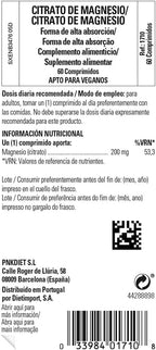 Solgar Citrato De Magnesio Comprimidos, 60 Tabletas