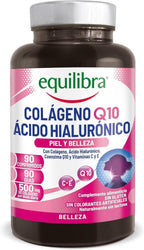 Equilibra Complemento Alimenticio, Colágeno Q10 Ácido Hialurónico, Bueno Estado De La Piel, a Base De Colágeno Hidrolizado, Ácido Hialurónico, Coenzima Q10, Vitaminas C Y E, 90 Comprimidos