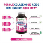 Equilibra Complemento Alimenticio, Colágeno Q10 Ácido Hialurónico, Bueno Estado De La Piel, a Base De Colágeno Hidrolizado, Ácido Hialurónico, Coenzima Q10, Vitaminas C Y E, 90 Comprimidos