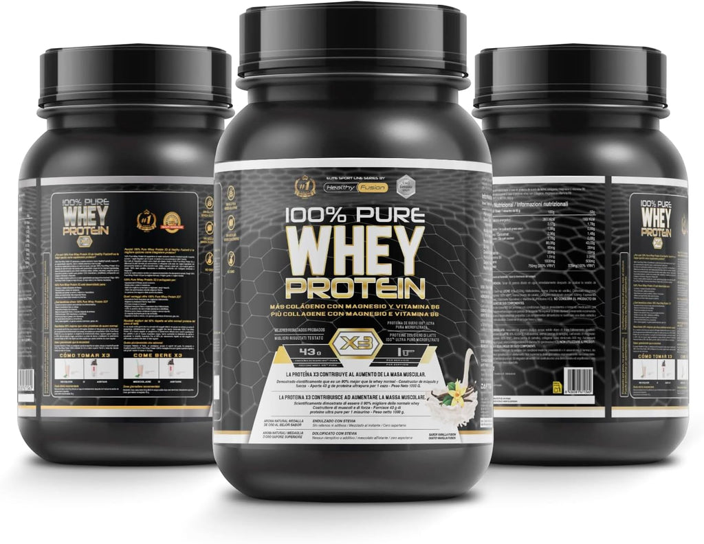Whey Protein | Proteina Whey Pura Con Collagene E Magnesio | Migliora I Tuoi Allenamenti | Protegge E Aumenta La Massa Muscolare | 1000G Di Proteina (Vaniglia)