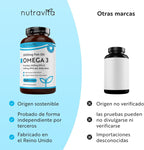 Nutravita Omega 3 2000Mg - Con 660Mg EPA Y 440Mg DHA - 240 Cápsulas Blandas (8 Meses) - Para Corazòn, Función Cerebral & Visiòn (EFSA) Omega 3 Capsulas - Omega3 Suplementos Para Hombres & Mujeres