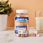 VITALDIN 60 Gominolas De Calcio & Vitamina D3, 500 Mg, 1.000 IU Por Dosis – (30 Días) Sabor Frutas – Ayuda a Mantener Huesos Y Dientes – Sin Gluten – Apto Para Niños & Adultos