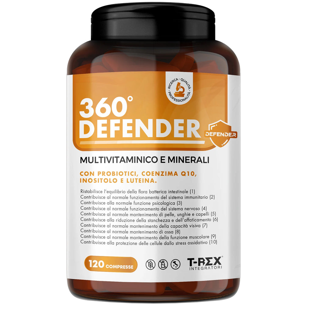 Multivitamin Multimineral with Probiotics, Vitamin B12, Folic Acid and Coenzyme Q10 | 360 ° Defender Complete Multivitamin Supplement with 14 Vitamins and 5 Mineral Salts