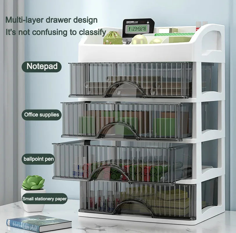 New 1Pc 5-Layer Makeup Storage Box Debris Storage Box Drawer-Style Dressing Table Office Deskcosmetics Multi-Layerstoragecabinet