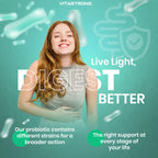 Lactic Ferments Probiotic Vitastrong Vegan, Formula Multiceppo with Live Bacteria, Inulin and Lactobacillus Plantarum, Gatroresistant Capsules, Premium Quality, Laboratory Tested, Gluten Free